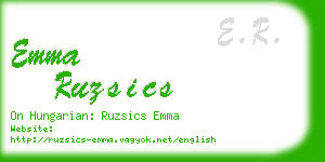 emma ruzsics business card